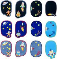 👖 woohome 12 pcs iron on denim patches - solar system sewing knee repair for jeans. diy clothing & jeans patch iron on inside for repair logo