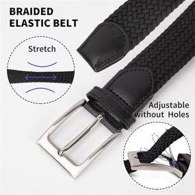 img 2 attached to Elastic Braided Stretch Belts: Unisex Men's Accessories for Flexibility and Style