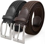 elastic braided stretch belts: unisex men's accessories for flexibility and style logo