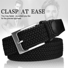 img 3 attached to Elastic Braided Stretch Belts: Unisex Men's Accessories for Flexibility and Style