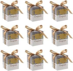 img 4 attached to 🎓 JANOU Graduation Gift Paper Candy Boxes DIY with Congrats Cap Stripes - Cardboard Sweet Boxes for Graduation Ceremony Party Favors (Pack of 24) - Including Ribbons