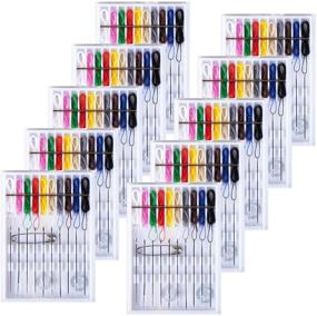 img 4 attached to 🧵 SoFire Pre Threaded Needle Kit - 10 Boxes Home and Travel Quick Fix Sewing Kit with 10 Pieces Each