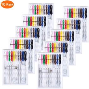 img 1 attached to 🧵 SoFire Pre Threaded Needle Kit - 10 Boxes Home and Travel Quick Fix Sewing Kit with 10 Pieces Each