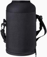 🥤 buzio insulated water bottle holder carrying pouch - fits 64oz, 87oz, and 128oz bottles | military grade carrier with adjustable padded shoulder strap | carry, protect, and keep your flask cold logo