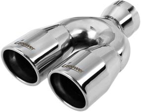 img 4 attached to 🚀 Upower 2.5 to 3 Inch Dual Exhaust Tip | 2.5" Inlet 3" Outlet | 9.5" Length Tailpipe Tips | 304 Stainless Steel | Polished | 1.2mm Thickness | Double Wall Slant Rolled Edge