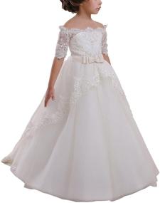 img 1 attached to Stylish Carat 👗 Floral Beaded Girls' Communion Dresses