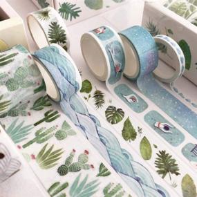 img 2 attached to Cute Green Plants Floral Animals Decorative Washi Tape Set: Ideal for Scrapbooks, Journals, DIY Decor and Crafts (Green - 8 Rolls)