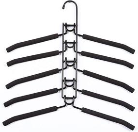 img 3 attached to 👕 Space-Saving Non-Slip Stainless Steel Clothing Hangers - 5-in-1 Blouse, Shirt, Sweater, Coat Organizer for Closet (Black)
