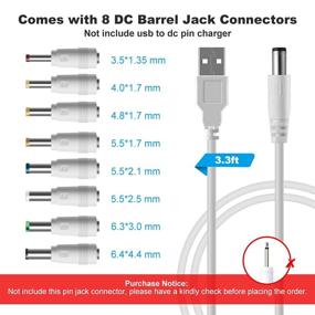 img 3 attached to 🔌 LANMU Универсальный 5V DC кабель питания, 8 в 1 с возможностью замены разъемов – совместимый с маршрутизатором, мини-вентилятором, динамиком и другими устройствами – USB кабель для зарядки DC.