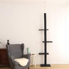 img 1 attached to 🐱 Ultimate Vertical Playground: Cat Craft Three Tier Floor-to-Ceiling Cat Tree