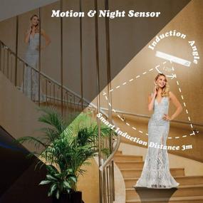 img 1 attached to 🔦 GLPE Indoor Rechargeable LED Motion Sensor Light, 2 Pack of 80 LED Closet Lights with 1800mAh Battery for Kitchen Cabinets and Under Cabinet Lighting