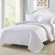 🛏️ super soft polyester quilt bedspread for king size bed - stripe-white by simple&amp;opulence logo