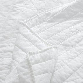 img 2 attached to 🛏️ Super Soft Polyester Quilt Bedspread for King Size Bed - Stripe-White by Simple&amp;Opulence