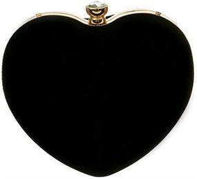 img 1 attached to 💖 Women's Heart-shaped Clutch Purse: Velvet Shoulder Bag for Evening Events and Handbags