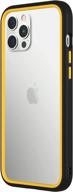 🦏 rhinoshield crashguard nx bumper case for iphone 12 pro max - black/yellow, slim design with 11ft drop protection logo