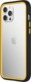 img 4 attached to 🦏 RhinoShield CrashGuard NX Bumper Case for iPhone 12 Pro Max - Black/Yellow, Slim Design with 11ft Drop Protection