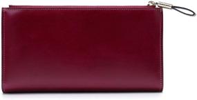 img 1 attached to Premium Women's Clutch Wallet - Genuine Leather Checkbook (Purple)