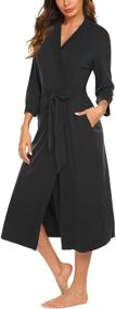 img 2 attached to 👘 MAXMODA Women's Cotton Kimono: Lightweight Pockets for Clothing, Lingerie, Sleep & Lounge
