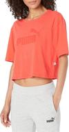 puma womens essentials cropped heather logo