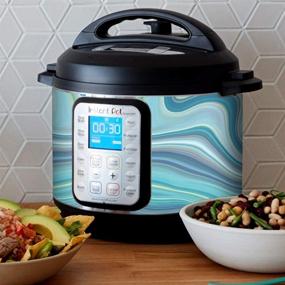 img 3 attached to 🔵 KRAFT'D Instant Pot Smart WiFi Cover Sticker: Aqua Green Blue Geode Swirl Design - Specifically for 6 Quart InstaPot Smart Wifi Model