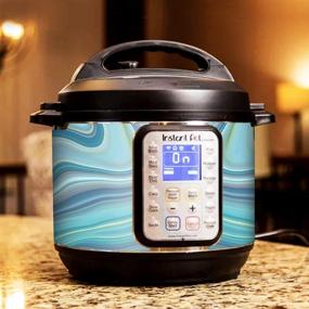 img 2 attached to 🔵 KRAFT'D Instant Pot Smart WiFi Cover Sticker: Aqua Green Blue Geode Swirl Design - Specifically for 6 Quart InstaPot Smart Wifi Model