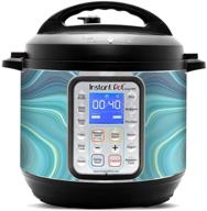 🔵 kraft'd instant pot smart wifi cover sticker: aqua green blue geode swirl design - specifically for 6 quart instapot smart wifi model logo