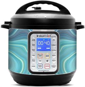 img 4 attached to 🔵 KRAFT'D Instant Pot Smart WiFi Cover Sticker: Aqua Green Blue Geode Swirl Design - Specifically for 6 Quart InstaPot Smart Wifi Model