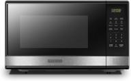 🍽️ black+decker em031mb11 1000w digital microwave oven with turntable, push-button door, child safety lock, 1.1cu.ft, black & stainless steel logo