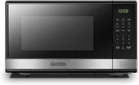 img 4 attached to 🍽️ BLACK+DECKER EM031MB11 1000W Digital Microwave Oven with Turntable, Push-Button Door, Child Safety Lock, 1.1cu.ft, Black & Stainless Steel