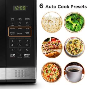 img 3 attached to 🍽️ BLACK+DECKER EM031MB11 1000W Digital Microwave Oven with Turntable, Push-Button Door, Child Safety Lock, 1.1cu.ft, Black & Stainless Steel
