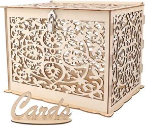 img 4 attached to 🎁 OurWarm Rustic Wood DIY Wedding Card Box with Lock – Perfect for Weddings, Baby Showers, Birthdays, and Graduations – Can Hold up to 225 Cards – Gift Card Holder