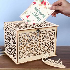 img 2 attached to 🎁 OurWarm Rustic Wood DIY Wedding Card Box with Lock – Perfect for Weddings, Baby Showers, Birthdays, and Graduations – Can Hold up to 225 Cards – Gift Card Holder