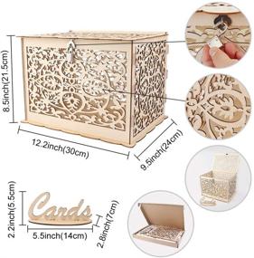 img 3 attached to 🎁 OurWarm Rustic Wood DIY Wedding Card Box with Lock – Perfect for Weddings, Baby Showers, Birthdays, and Graduations – Can Hold up to 225 Cards – Gift Card Holder