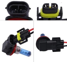 img 2 attached to 🔌 HUIQIAODS H11 H8 881 880 Female Adapter Wiring Harness Socket Connector - 2pcs for Headlight or Fog Light