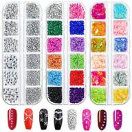 💅 nail art rhinestones: 36 styles crystal multi-color nail gems and rhinestones for makeup, nail salon, 3d decoration. perfect for clothes diy - 3 box set logo