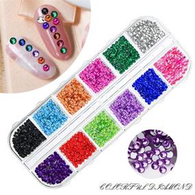 img 1 attached to 💅 Nail Art Rhinestones: 36 Styles Crystal Multi-color Nail Gems and Rhinestones for Makeup, Nail Salon, 3D Decoration. Perfect for Clothes DIY - 3 Box Set