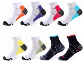 img 4 attached to 🧦 Compression Socks 8 Pack - 15-20 mmHg Support for Men & Women, Ideal for Athletic Activities, Flight Travel, Nurses, Hiking - Plantar Fasciitis Relief and Arch Support – L/XL