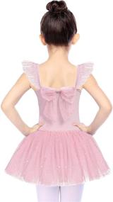 img 3 attached to Girls' Ballet Dance Leotard with Skirted Angel-Sleeve and Sparkling Tutu - Perfect for Toddlers