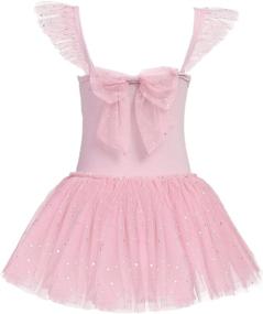 img 1 attached to Girls' Ballet Dance Leotard with Skirted Angel-Sleeve and Sparkling Tutu - Perfect for Toddlers