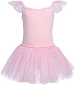 img 2 attached to Girls' Ballet Dance Leotard with Skirted Angel-Sleeve and Sparkling Tutu - Perfect for Toddlers