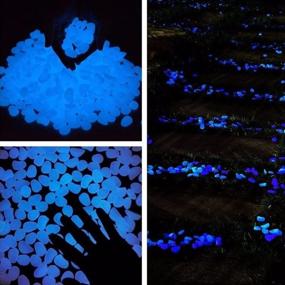 img 1 attached to Glow in The Dark Fish Tank Rocks - Vibrant Blue Pebbles for Aquarium, Garden, and More - 100pcs