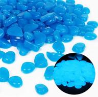 glow in the dark fish tank rocks - vibrant blue pebbles for aquarium, garden, and more - 100pcs logo