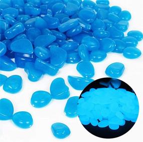 img 4 attached to Glow in The Dark Fish Tank Rocks - Vibrant Blue Pebbles for Aquarium, Garden, and More - 100pcs