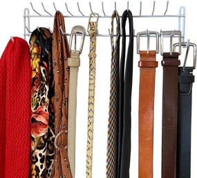 img 4 attached to 🧺 Evelots Multipurpose Wall Organizer - 27 Hooks for Ties, Belts, Scarves, and Necklaces - Holds up to 100 Items