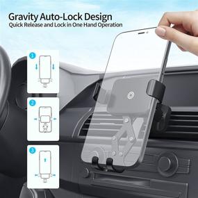 img 3 attached to DALUZ Air Vent Car Phone Holder Mount: Upgraded Gravity Design for One-Handed Auto Clamping, 4-7 inch Smartphone Compatible