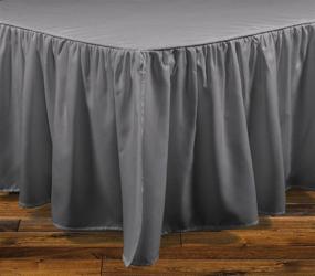 img 2 attached to 🛏️ Brielle Home Stream Essentials Bed Skirt, Queen, Grey: Elevate Your Bedroom Decor with a Stylish Touch