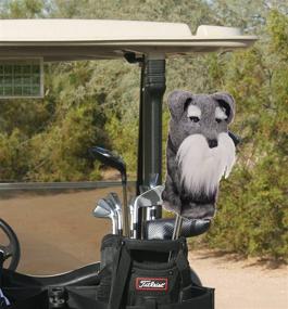 img 1 attached to ⚫ Daphne's Schnauzer Headcovers: Stylish Grey-Black Protection for Your Golf Clubs