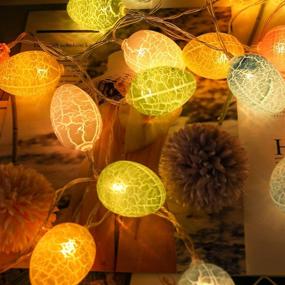 img 3 attached to 🐇 Konsait 10FT 20Lights Easter Decoration Easter Eggs Lights - Battery Operated Fairy String Lights for Halloween, Easter, Spring Party - Indoor/Outdoor Birthday, Bedroom Decor