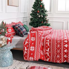 img 3 attached to 🦌 Christmas Deer Comforter Set with Snowflake Pattern - High Grade Fabric, Ultra Soft Microfiber Filled - Red Christmas Tree Bed Set - Queen Size - Includes 1 Comforter and 2 Pillowcases