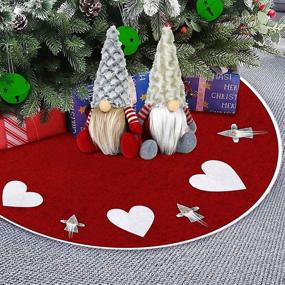 img 4 attached to 🎅 POPLAY Christmas Tree Skirt 40-inch Handmade Swedish Gnome Pattern for Holiday Decorations Xmas Tree Home Décor